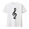 Treble Clef White Adult T Shirt Vintage Washed Streetwear Homme Unisex Comfortable Top For Everyday Wear Casual Slightly