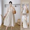 Spring/Summer Floral Maternity & Nursing Dress – Chic Mid-Length Design