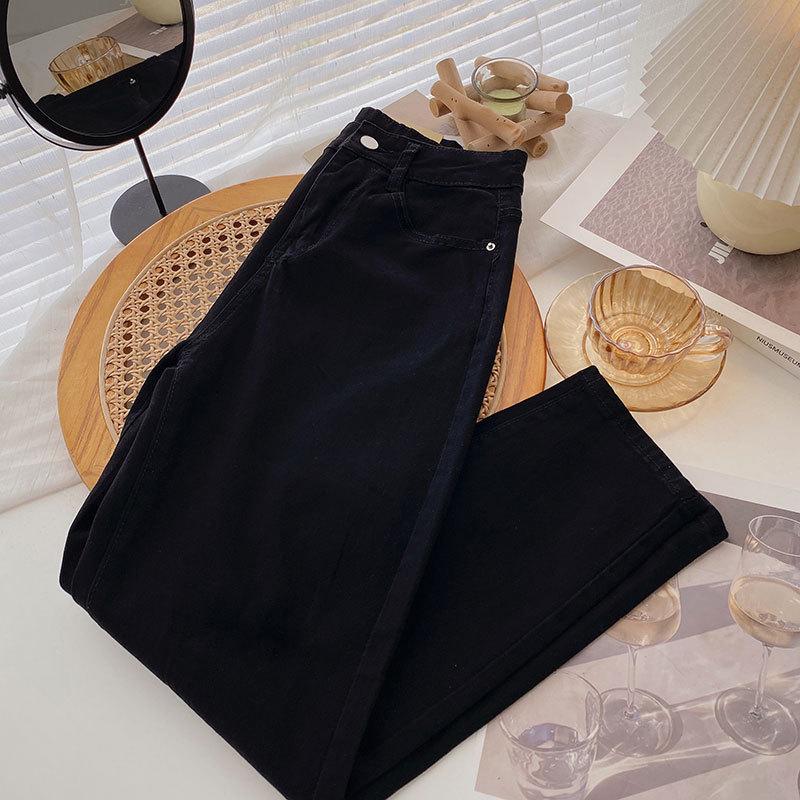 Women's High-Waist Apricot Jeans - Autumn/Winter, Plush-Lined, Loose-Fit, Carrot/Daddy Style Harem Pants, 9/10 Length