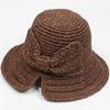 Маленькая соломенная шляпа, летняя солнцезащитная пляжная шляпа с бантом, рыбацкая шляпа, женская складная шляпа с козырьком