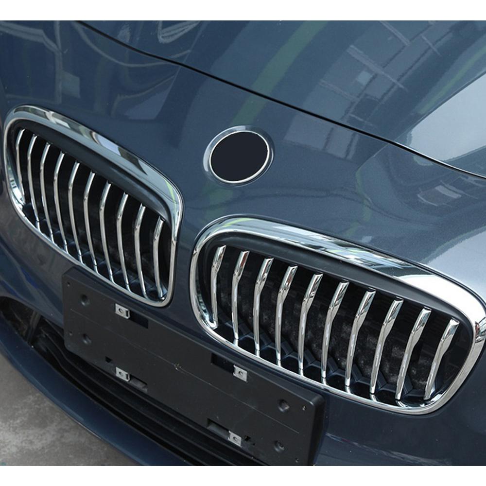 ABOK-Car Front Grill Decor Bright Strip Exterior Grille Cover Trim For BMW 2 Series F45 F46 2015-2016 Grantourer
