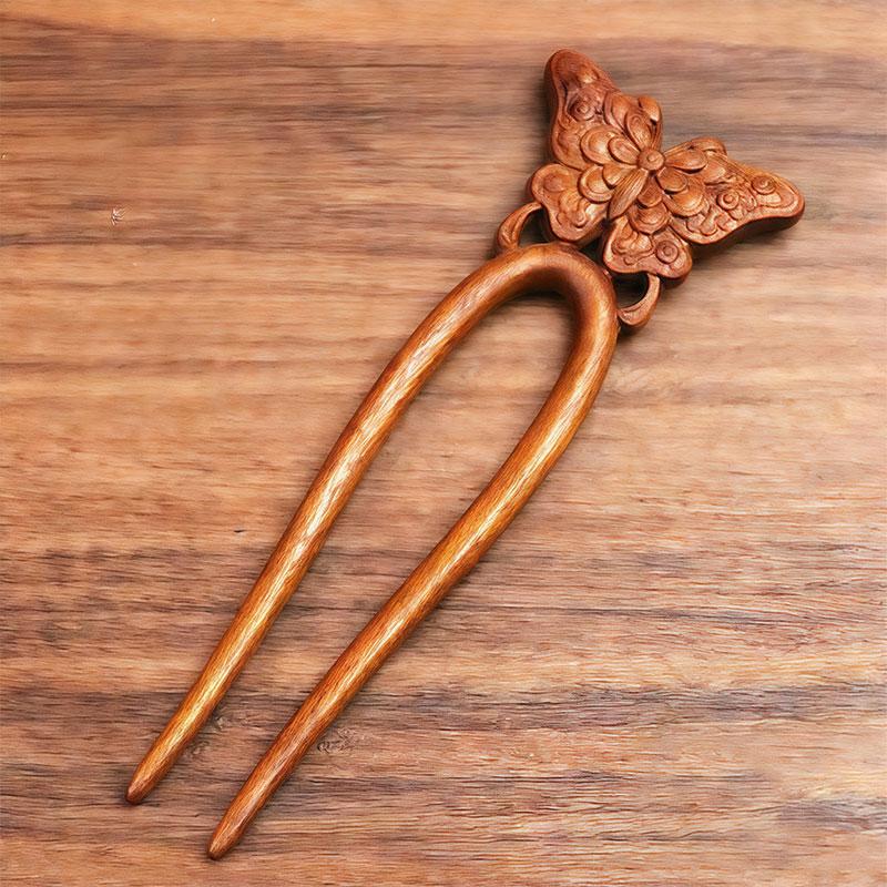 1 шт. Деревянная заколка для волос в винтажном стиле, бабочка, цветок, женская, кролик, олень, аксессуары для волос, U-образная палочка для волос