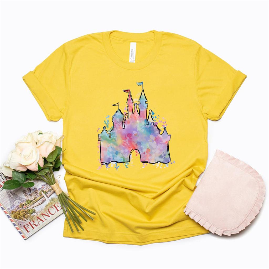 Watercolor Castle T Shirt Princess Castle Shirt Vacation Tshirt Magical Castle Shirts Animal Kingdom T-Shirt Matching Family Tee Unisex