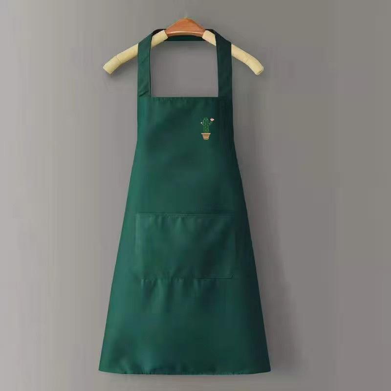 Waterproof Oil Resistant PVC Kitchen Apron with Pocket, Adjustable Back Tie Cooking Apron