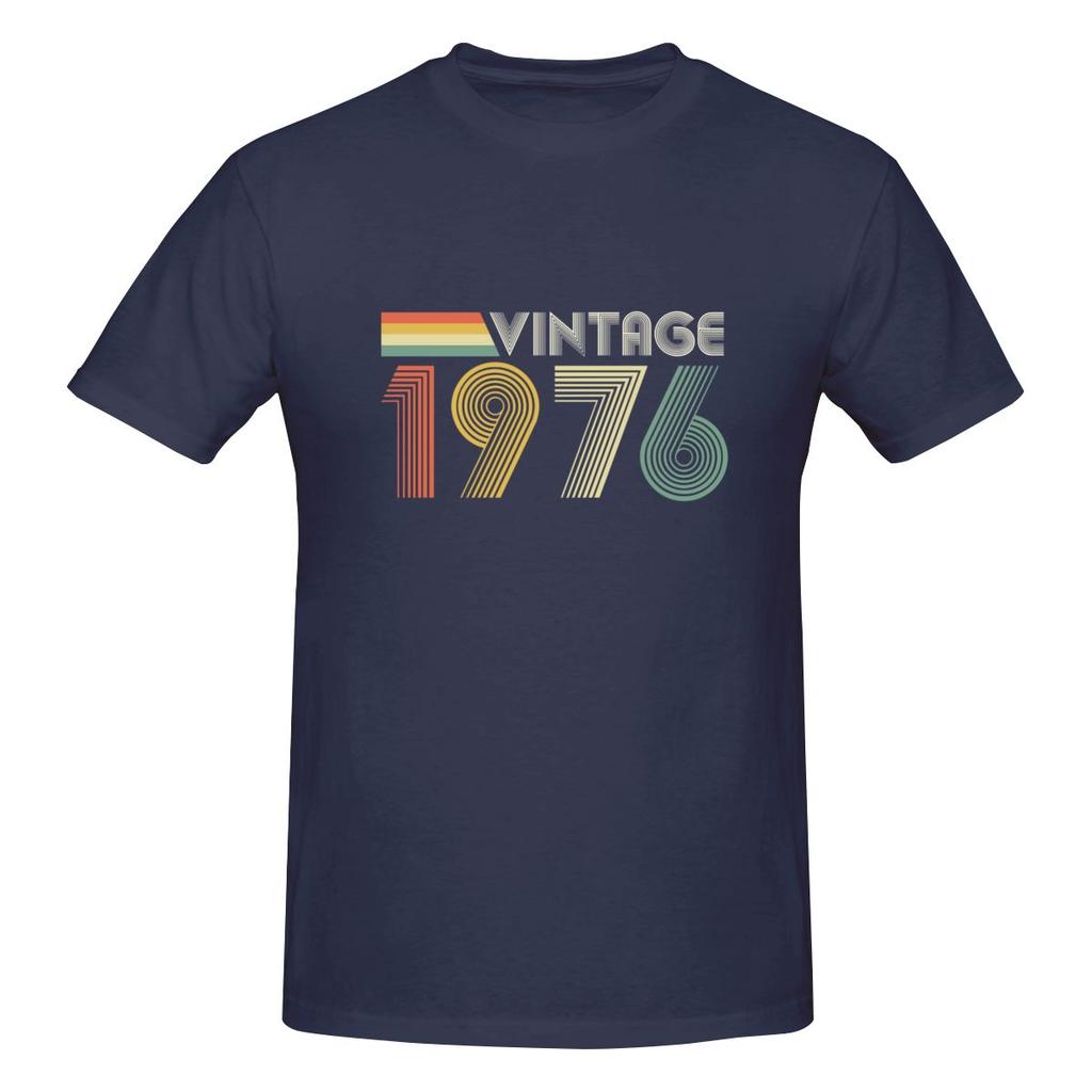 Vintage 1976 50th Birthday Gift Sweatabsorbing Tshirt Street Sports Fashion Sense Tee