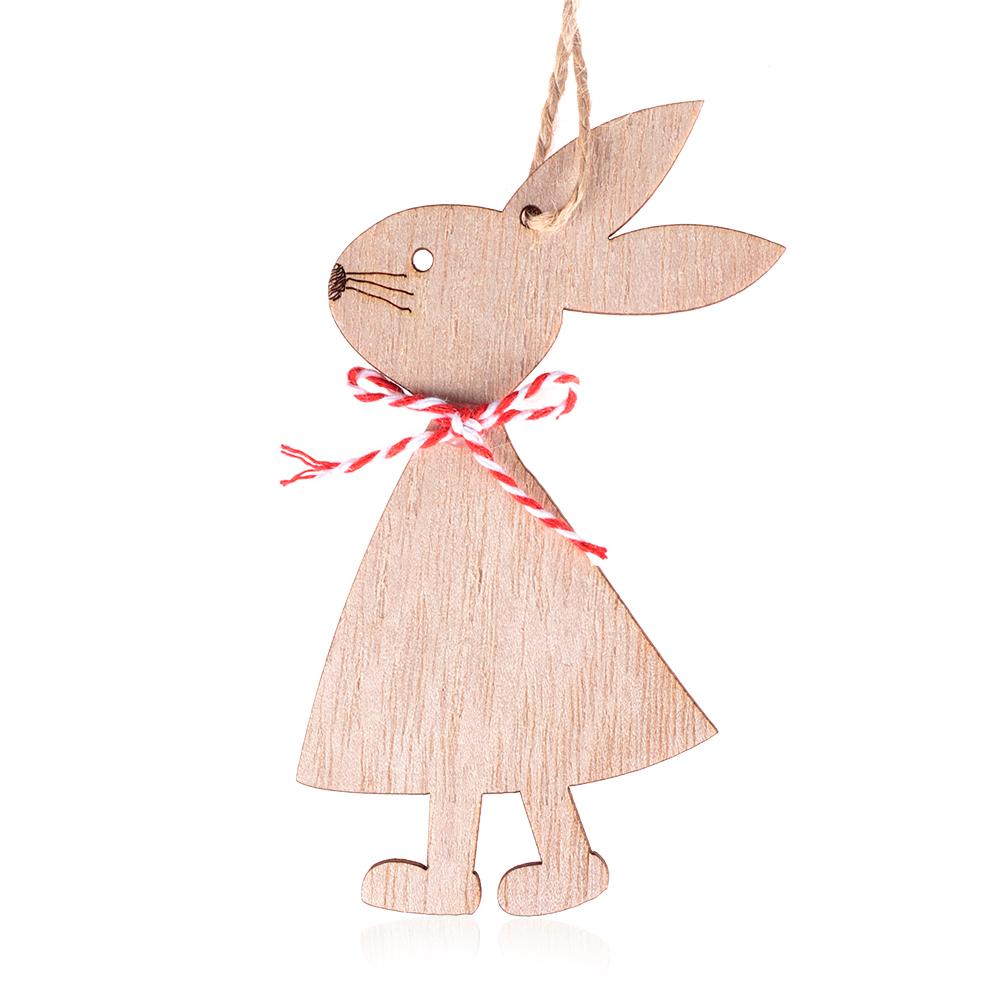 3PCS DIY Home Decorations Party Supplies Cute Bunny Easter Ornaments Easter Rabbit Wood Crafts