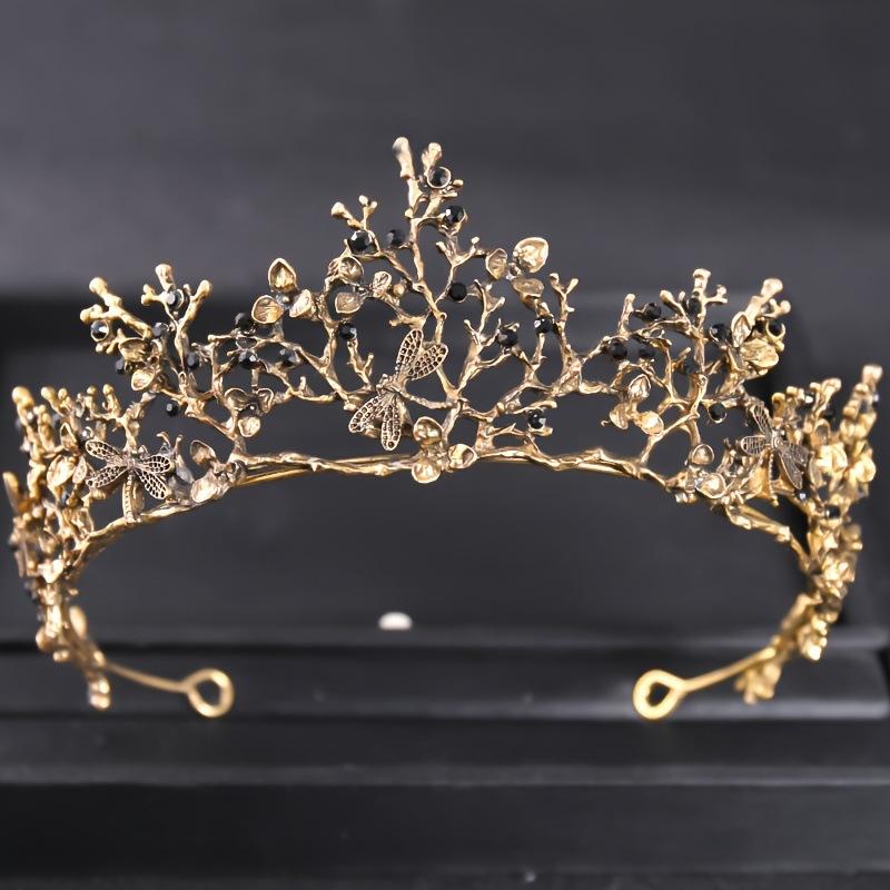 Golden Crown European and American Baroque Crown Wedding Dress Accessories Hair Band Bride's Headwear Crown