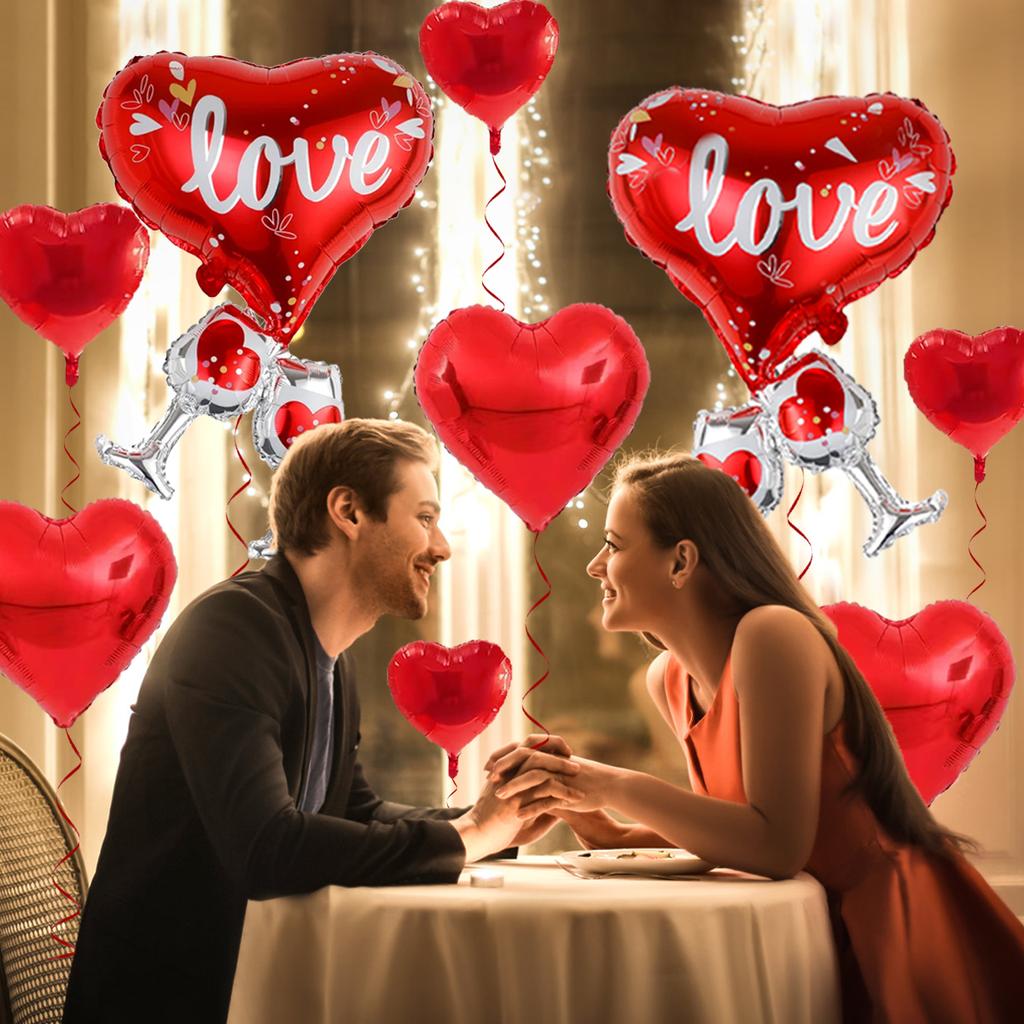 1 комплект воздушных шаров в форме сердца Love Wine для сюрпризов на День святого Валентина, романтических вечеринок, предложений руки и сердца, свадеб, юбилеев