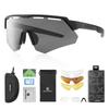 ROCKBROS Polarized Sports Sunglasses with 4 Interchangeable Lenses for UV Perfect for and for Men and Women Protection, Golf, Cycling, Fishing,