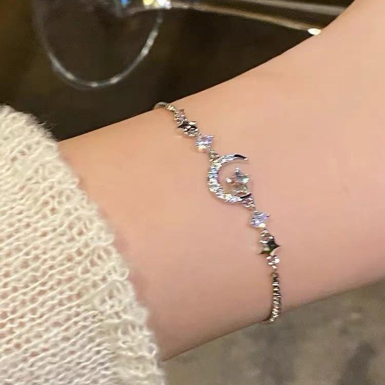 Изысканный циркониевый браслет Звезда Луна для женщин Модные шикарные украшения