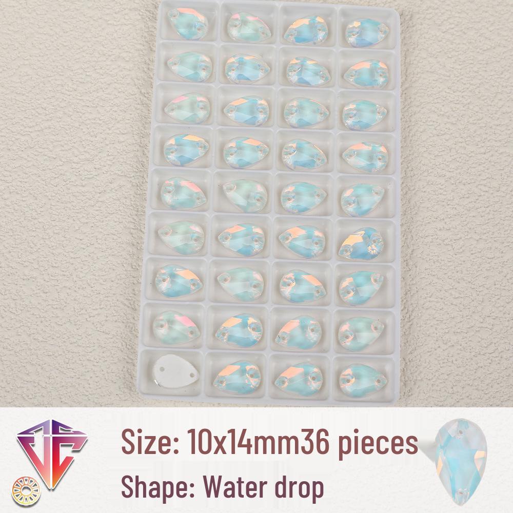 Флуоресцентные мокка каплевидные стразовые бусины - Ручная работа DIY Двухдырочные плоские аксессуары