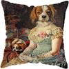 Vintage Painting Cat Dog Animal Pillow Cover Car Decor Cushion Cover Home Sofa Bed Cushion Cover