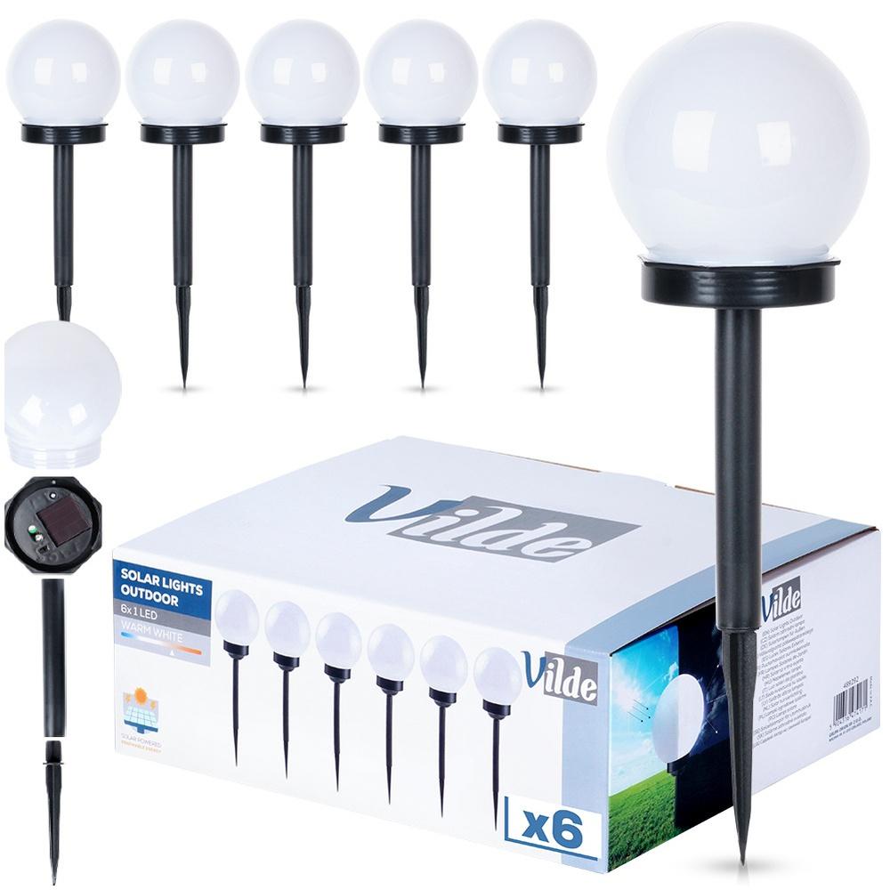 Solar LED garden lamps, embedded, 33.5 cm, 6 pcs.