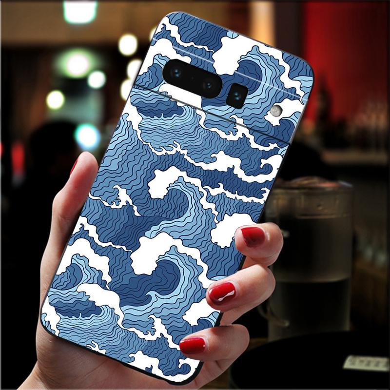 Чехол для телефона Google Pixel 8 7 Pro 7a 6A 6 Pro Pixel 8A 4A 3A 4 XL Pixel 5 6 4 3 3A XL в японском стиле Art Wave Case