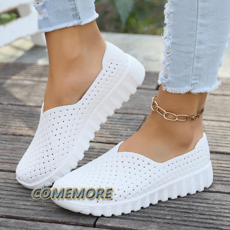 Модные летние туфли на плоской подошве для женщин, большие размеры, мягкая подошва, для отдыха, классические дышащие спортивные туфли, весенние лоферы