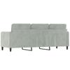 Vidaxl Sofa 3-Osobowa, Jasnoszara, 180 Cm, Tapicerowana Aksamitem