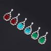 Huayu Jewelry, Paraiba Zircon Stud Emerald Ruby Stud