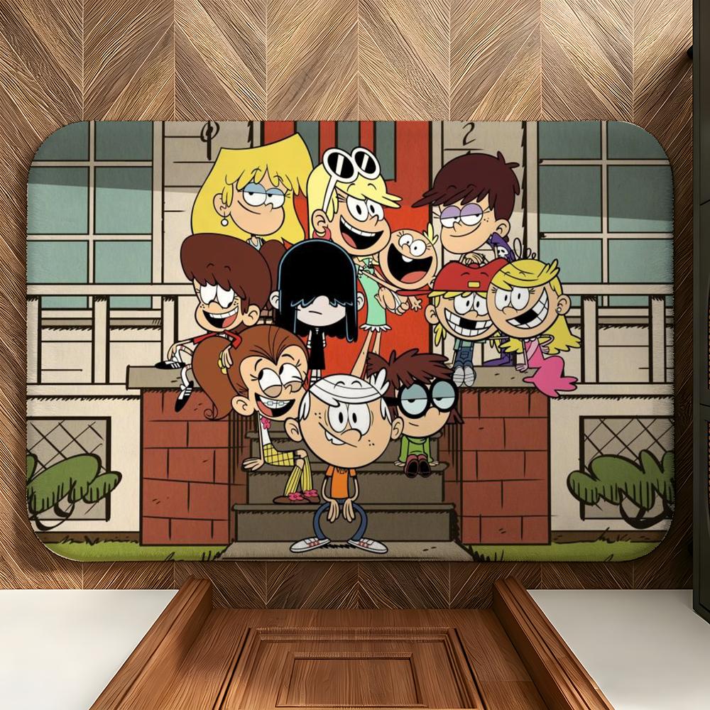 Cartoon T-The L-Loud H-House Floor Mat Soft Flannel Floor Mat Suitable for Entryways, Living Rooms, Bedrooms, and Bathrooms