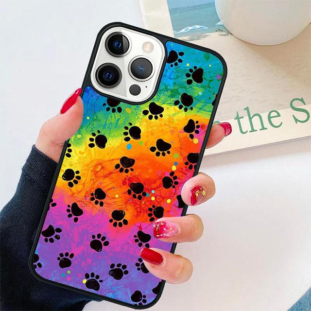 Watercolor Paw Prints Coque Shell For iPhone 17 Air 15 16 Pro Max 14 13 12 11 Pro Max Plus Phone Case Cover