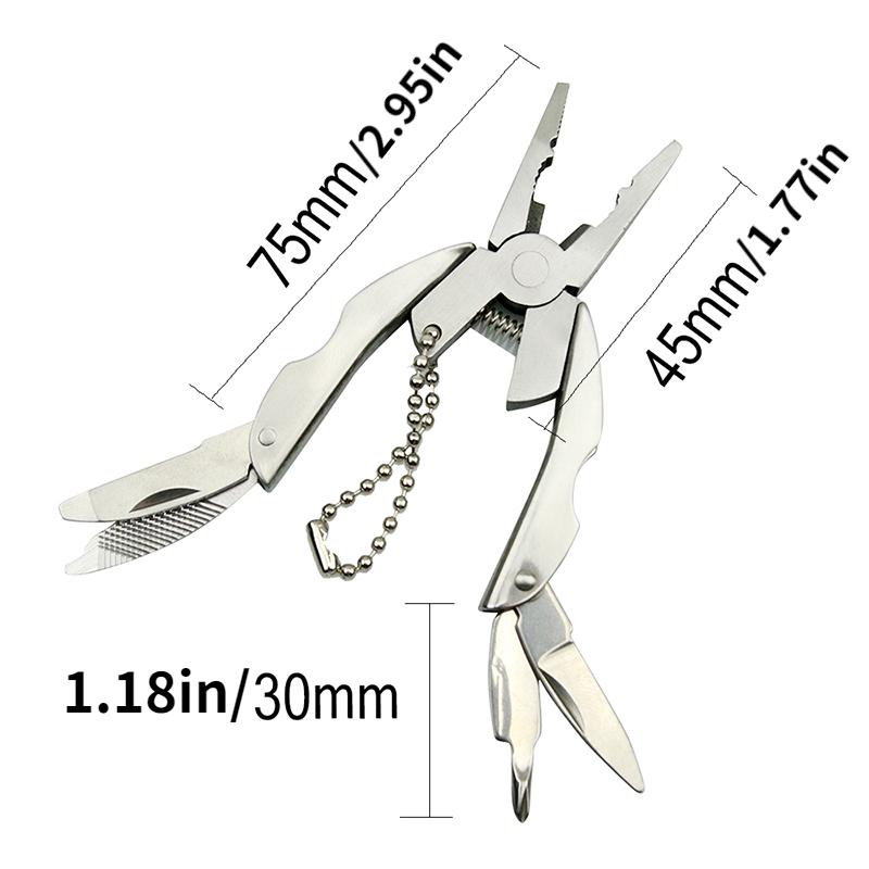 Outdoor Mini Folding Muilti-functional Plier Clamp Keychain Outdoor Hiking Tool Pocket Multitools Knife