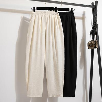 2025 Лето Большой Размер Длинные Брюки Женские Эластичные Брюки-Шаровары Свободные Базовые Брюки Высокая Посадка Повседневные Широкие Брюки 5XL