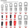 Kit 120 cosses à sertir annulaires SC (4,6,8,10 AWG) + 60 manchons isolants rouge/noir pour batterie