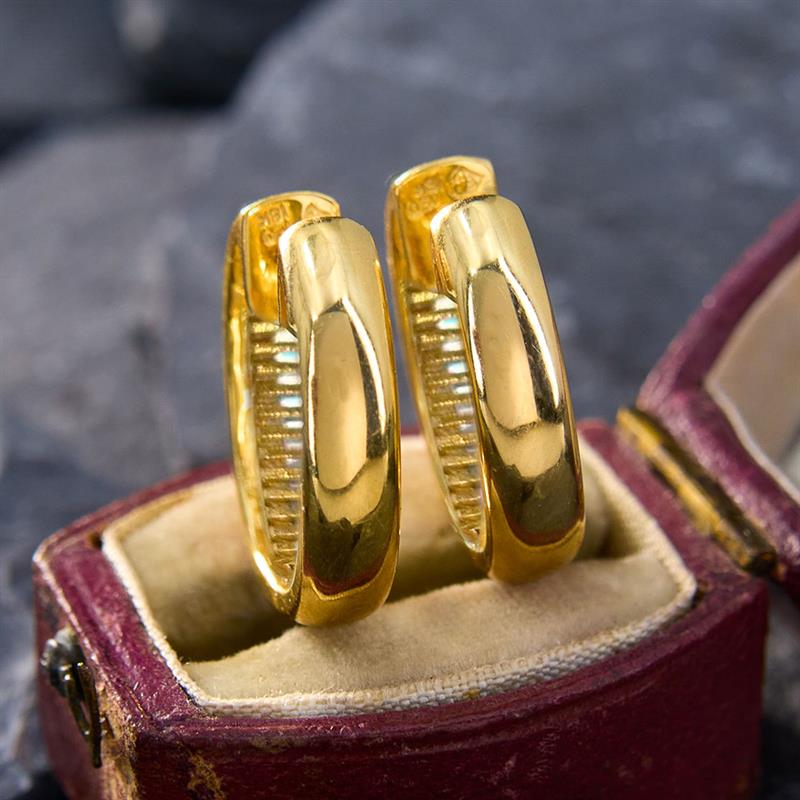 Xiaomi Huitan Luxury Women Gold Color Hoop Earrings Inlaid Bright Cubic Zirconia Fashion Wedding Party Elegant Accessories Jewelry Gift