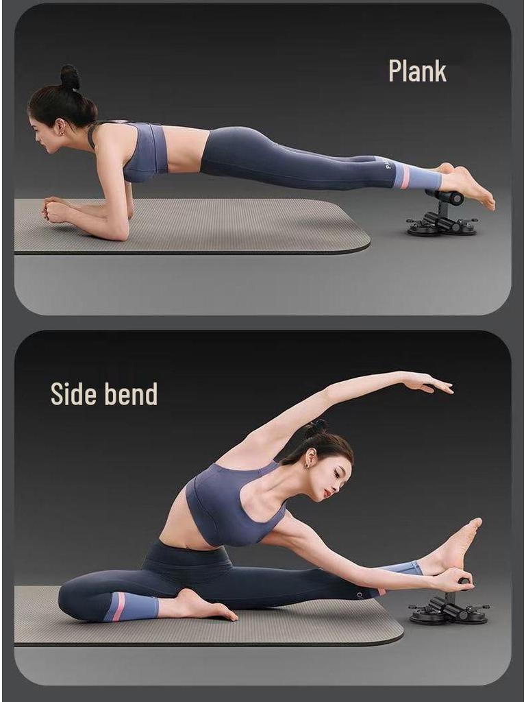 Двухприсосочный ролик для пресса с тросиком для вытягивания - тренажер для мышц пресса и помощь при выполнении упражнений на пресс.