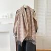 Women's Elegant British Style Double-Sided Jacquard Winter Scarf & Shawl