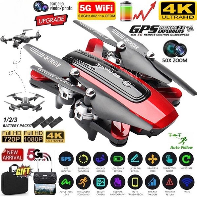 HJ38 Pro GPS Drone Professional 4K HD Camera Aerial Photography Aircraft WiFi Foldable Smart Positioning RC Quadcopter Children's Gif