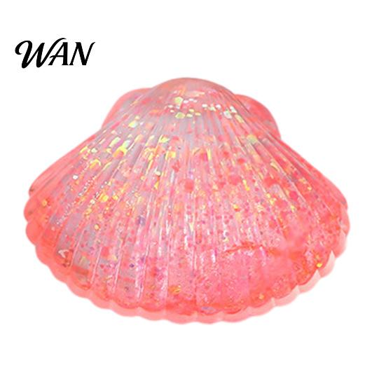 Decompression Toy Mini Glitter Shell Squeeze Toy, Stress Relief Sugar Ball Portable Reliever Fidget Soft Stretchy Transparent Ocean Sensory