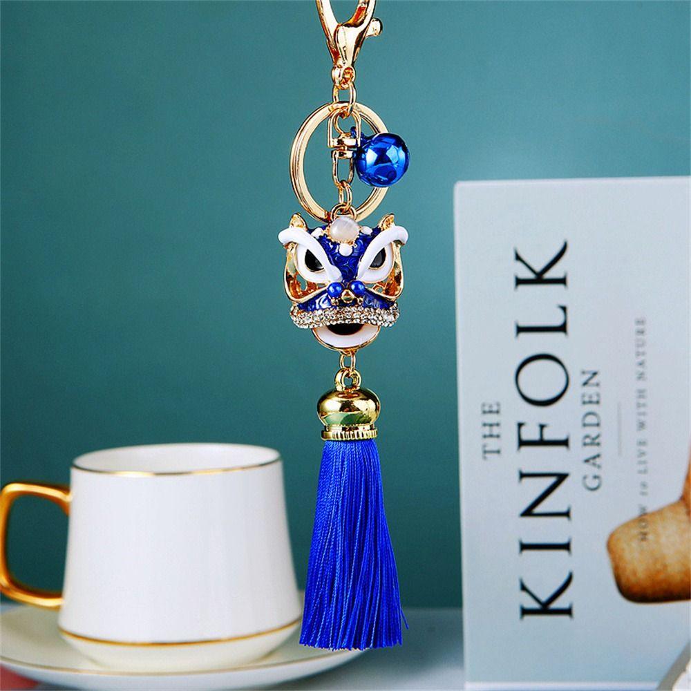 Ancient Mascot Lion Wake Keychain Chinese Style Lion Dance Keychain   Women Bags Holder