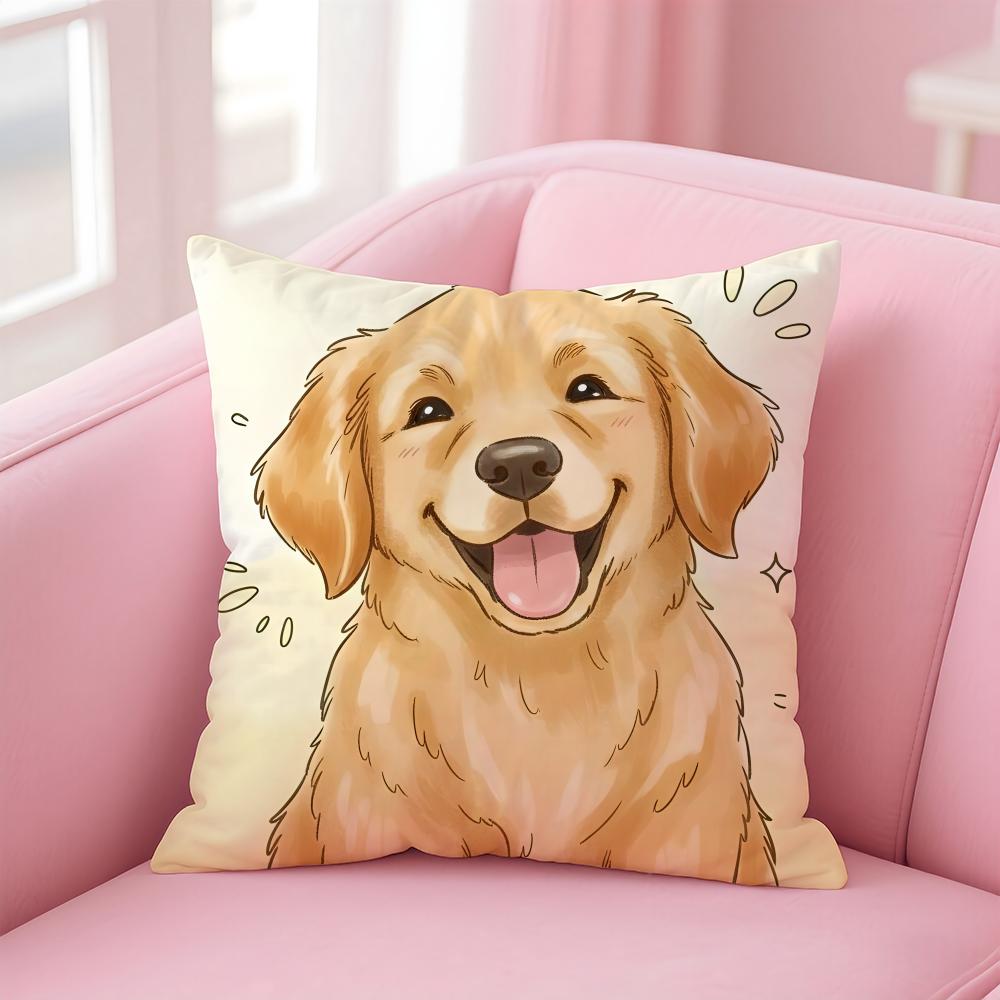 NICE CUTE Samoyed dog Cushion Cover Pillow Case Soft Friendly Fabric Concealed Zipper