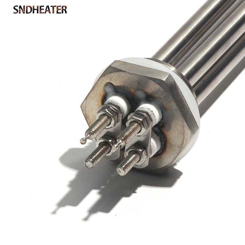 SNDHEATER 12В 24В 36В 48В Погружной водонагреватель Низковольтный G1 1/4" DN25 1-дюймовая резьба Трубка для индукционного нагрева 304 Нержавеющая сталь 300Вт-1,5кВт
