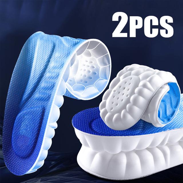 4D латексные спортивные стельки, супер мягкие, высокоэластичные подушечки для обуви, антиболевая дезодорирующая подушка, поддержка свода стопы, стельки для бега, стельки для ног