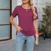 Весна и лето Новые модные повседневные футболки с круглым вырезом и коротким рукавом для женщин