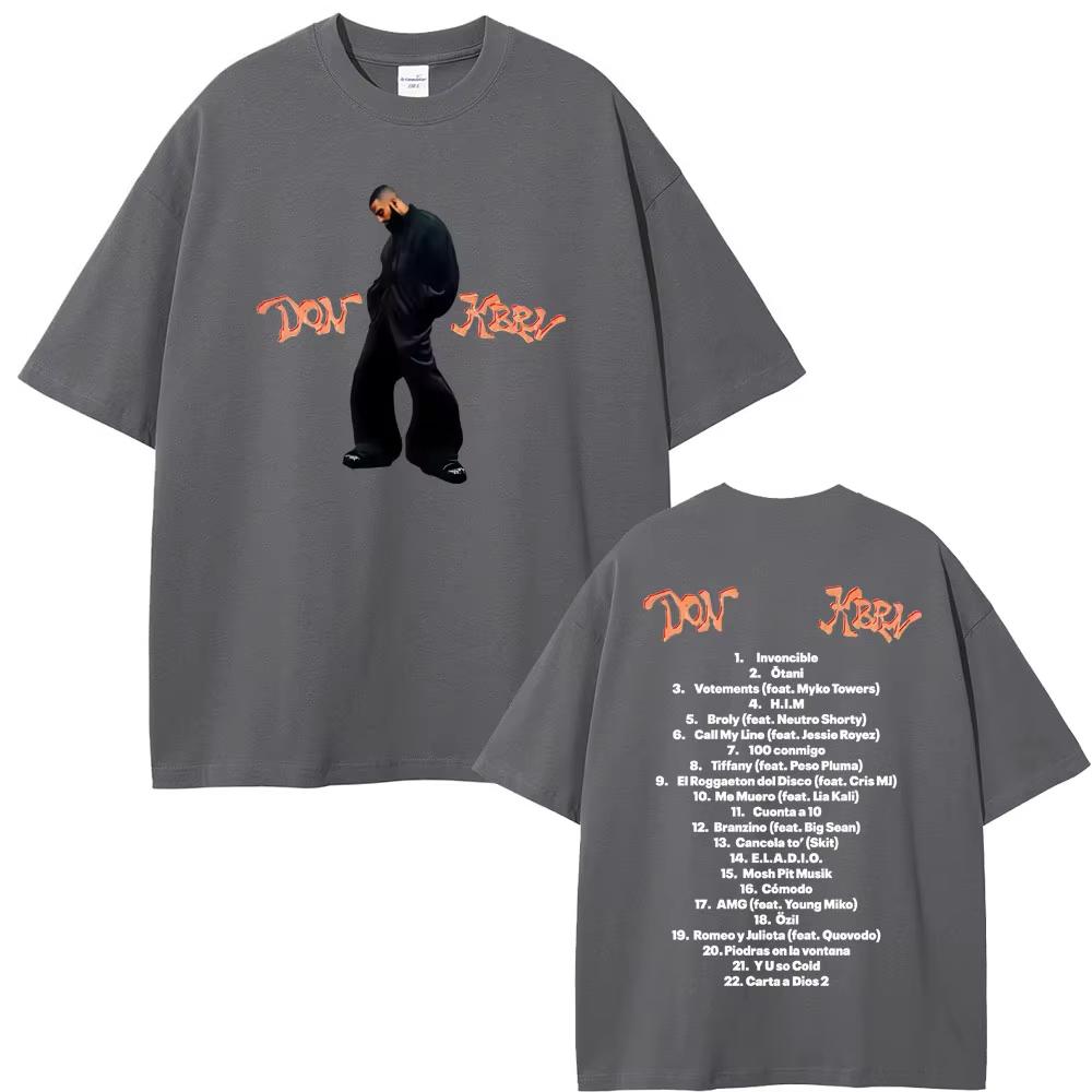 Rapper Eladio Carrion 2025 New Album DON KBRN Print Tshirt Summer Men Women Fashion Hip Hop Oversized T-shirt Male Casual Tees