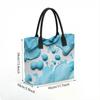  Trendy Blue Abstract Pattern Tote Bag Casual Large Capacity Portable Daily Shoulder Bag for Outdoor Use