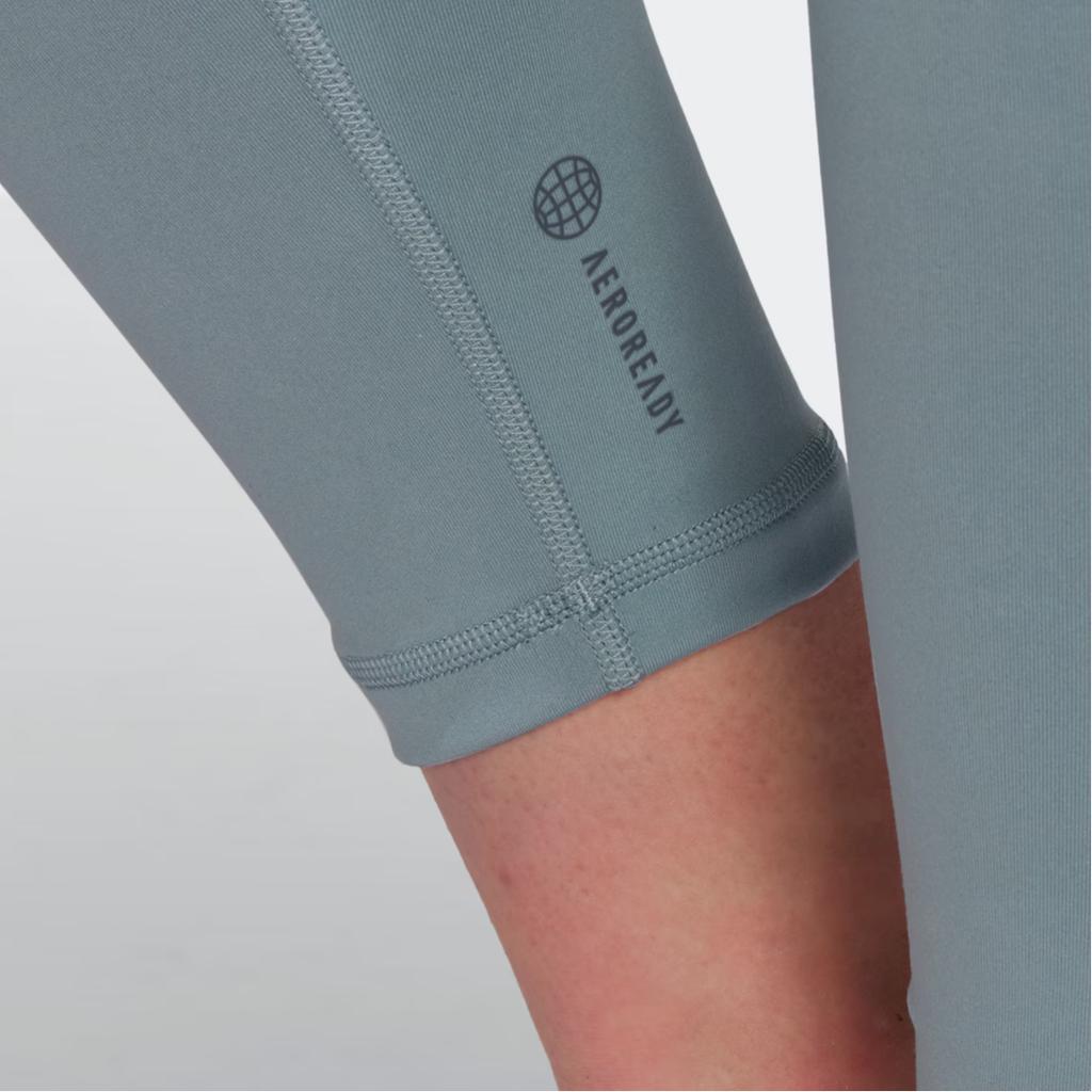 adidas Yoga Studio 7/8 Облегающие укороченные брюки для фитнеса с высокой талией Женские плавки Синие HC6639