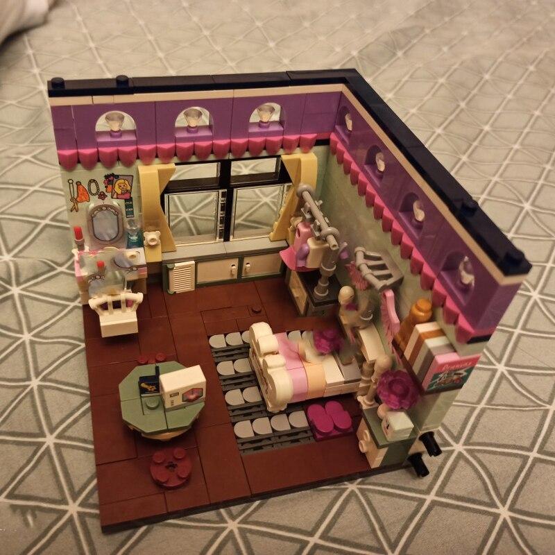 LOZ 1902 городская архитектура дом угол спальня кровать комод скатерть одежда 3D мини-блоки кирпичи строительные игрушки без коробки