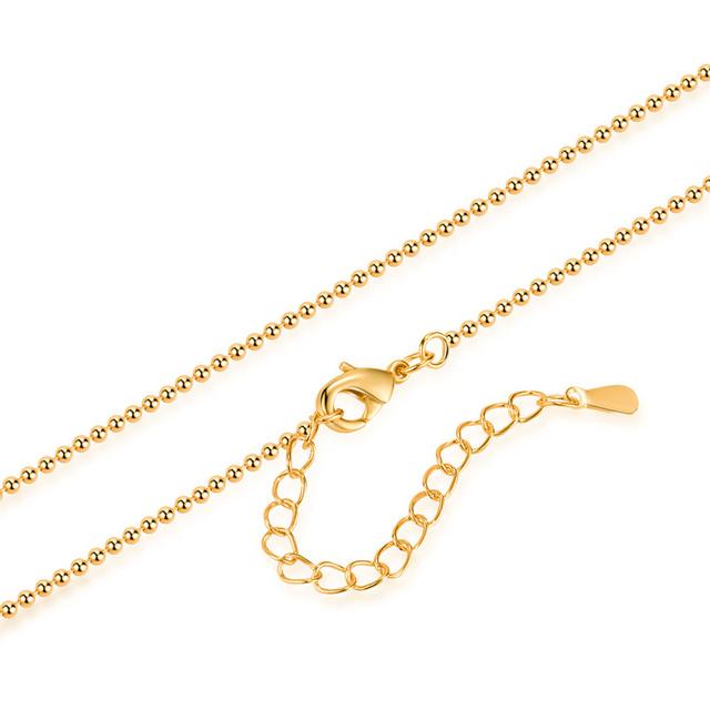 Новое ожерелье из 18-каратного золота, легкая бусина, золотая цепочка, женские ювелирные изделия, ожерелье, свадебная вечеринка, подарок, ювелирные изделия, застежка-лобстер