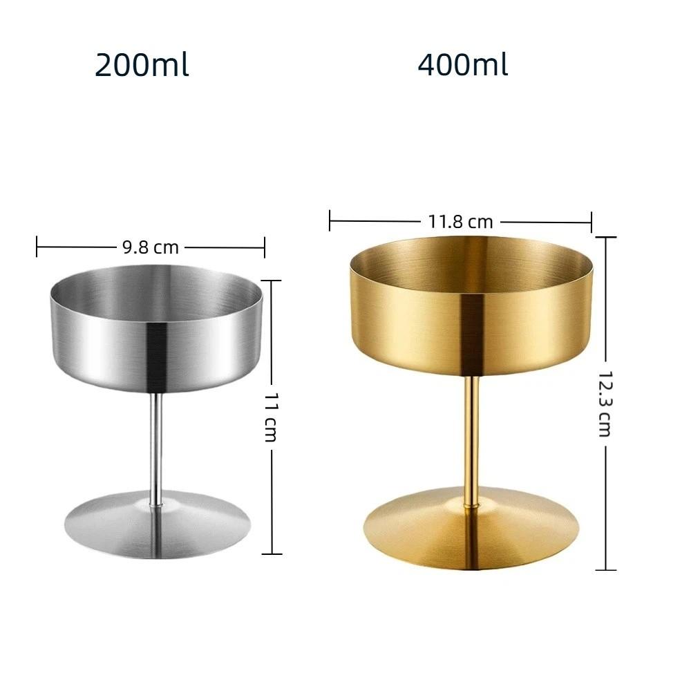 304 Stainless Steel Ice Cream High Footed Cup Reusable Pudding Cup Fruit Salad Cups Bars Parties