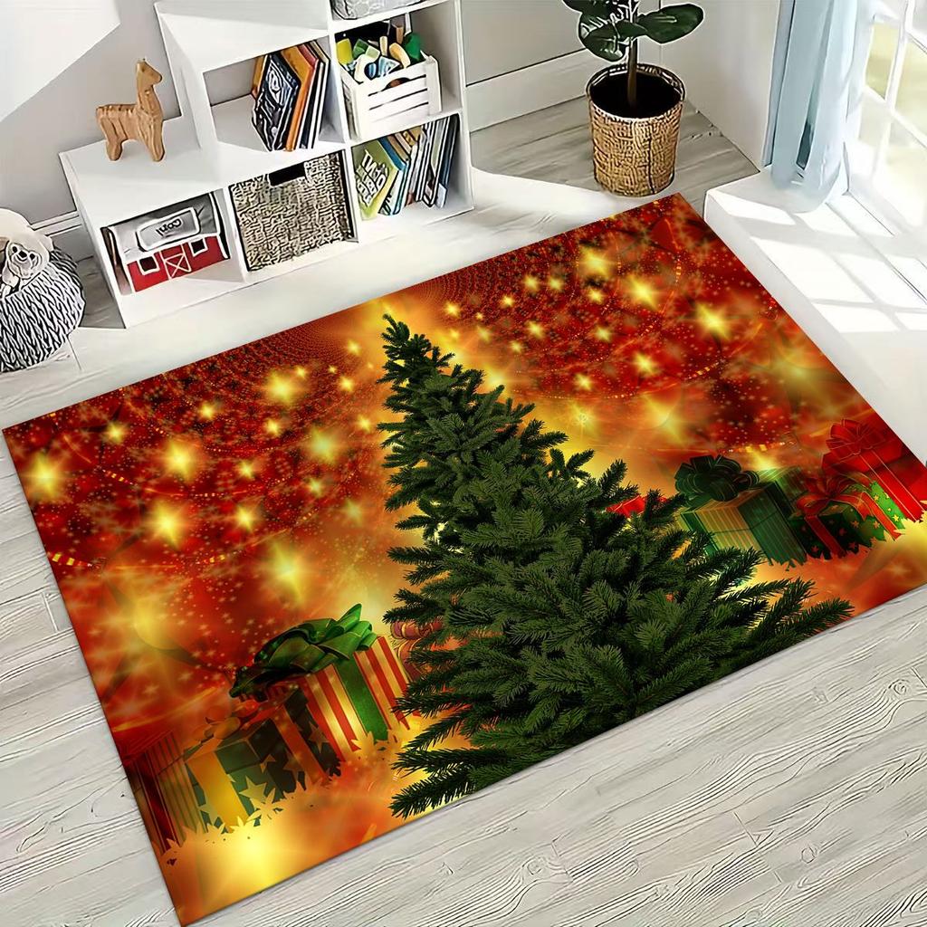 С Новым годом, Веселого Рождества, Елка, Дед Мороз, Мультяшный, Подарок, Ковер, Коврик для спальни, гостиной, дивана, дома, Придверный коврик, Декор, Нескользящий