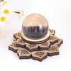 Wooden Lotus Display Holder Sphere Globe Crystal Ball Stone 3D Mandala Stand Base Tealight Candle Holder Meditation Home Decor