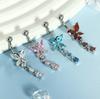 Women's Stainless Steel Sexy Beach Butterfly Zircon Pendant Perforated Belly Rings 10mm Gold Plated Third Party Certified Trendy