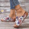 Fashion Fashion Print Platform Slippers Women Summer 2025 Open Toe Thick Bottom Slides Woman Perfect for Independence Day Celebration