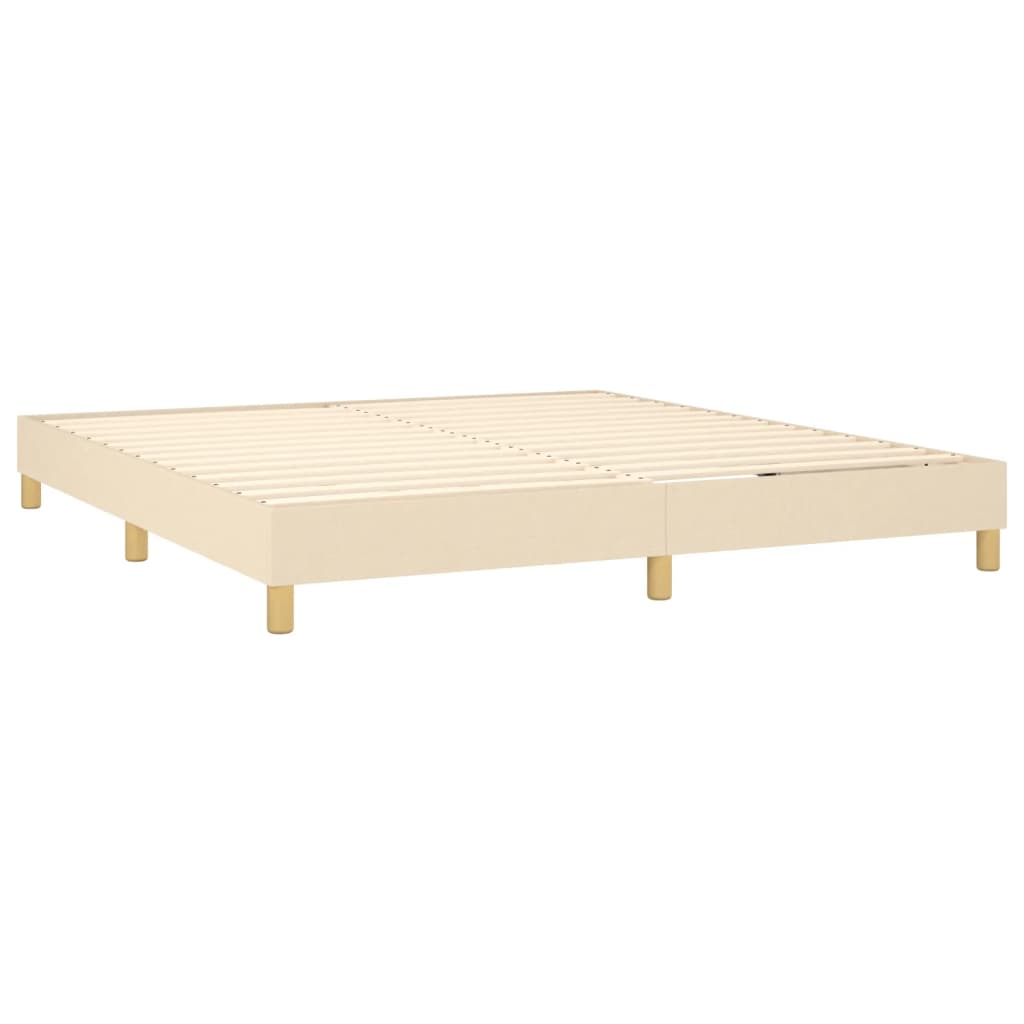 Box Spring Bed with Mattress Cream 180 x 200 cm Fabric
