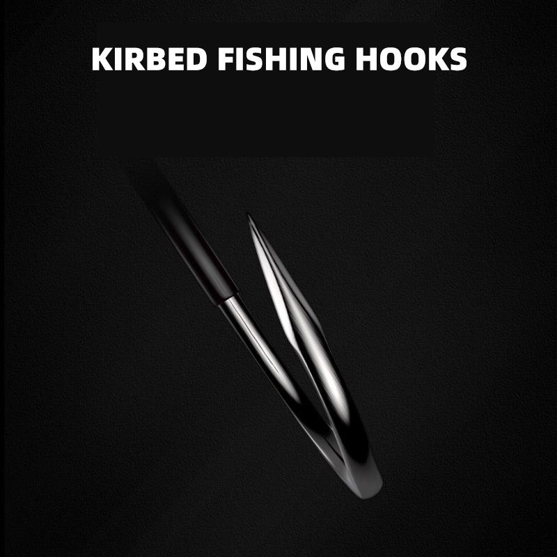 16pcs Anti-dropping Giant Hook Offset Barbed Hook for Black Carp Fishing Angled Point Design with Anti-Slip Barb Anchor Hook Bold Bulk Fishing Hook