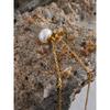 Yhpup New Exquisite Stainless Steel Cubic Zirconia Natural Pearl Pendant Luxury Necklace Charm Fashion Korean Jewelry Gift