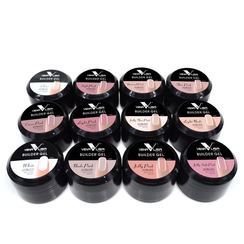 Venalisa Гель-лак для ногтей 15 мл, отмачиваемый УФ-светодиодный гель для наращивания ногтей, липкая дрель для французского фона, усиление дизайна ногтей, 12 цветов
